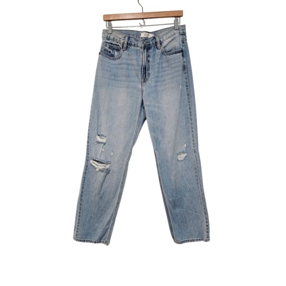 Hidden Straight Leg Jeans 27 Light Wash Distressed Casual Streetwear Denim ~